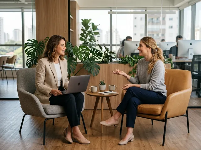 Reunião de atendimento qualificado na Say Comunicação, agência de marketing digital em São Paulo